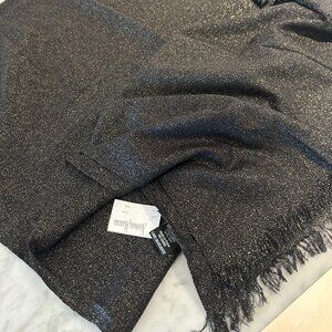 NWT - Sofia Cashmere Women's Black/Gold Metallic Wrap Scarf